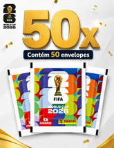 50 Pacotes de Figurinhas Panini Copa Do Mundo Fifa 2026 (350 Unidades)
